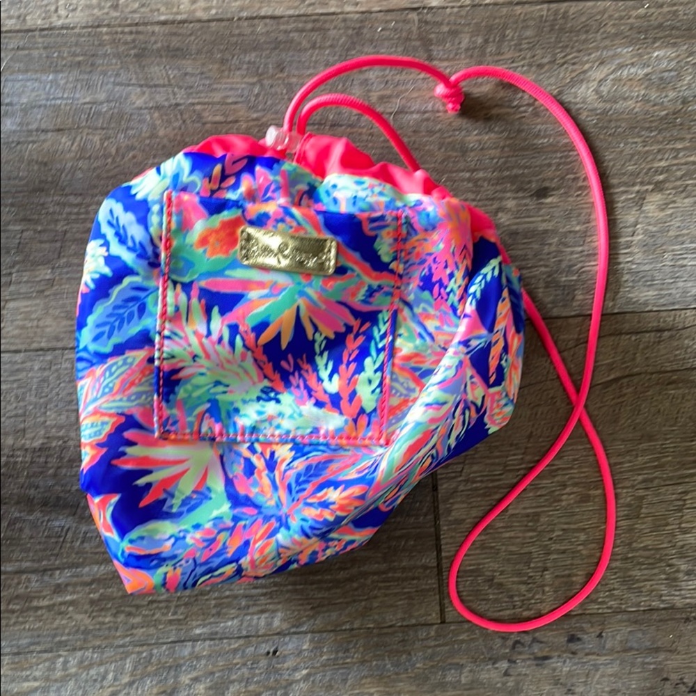 Lilly Pulitzer floral drawstring travel jewelry bag